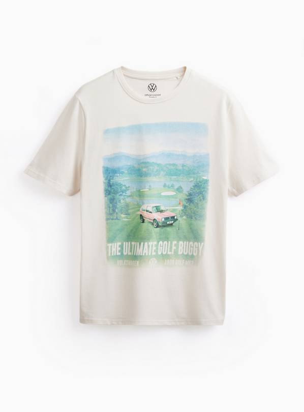 Cream Volkswagen Golf Graphic T-Shirt L