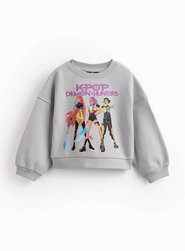 Grey KPop Demon Hunters Graphic Sweatshirt 14 years