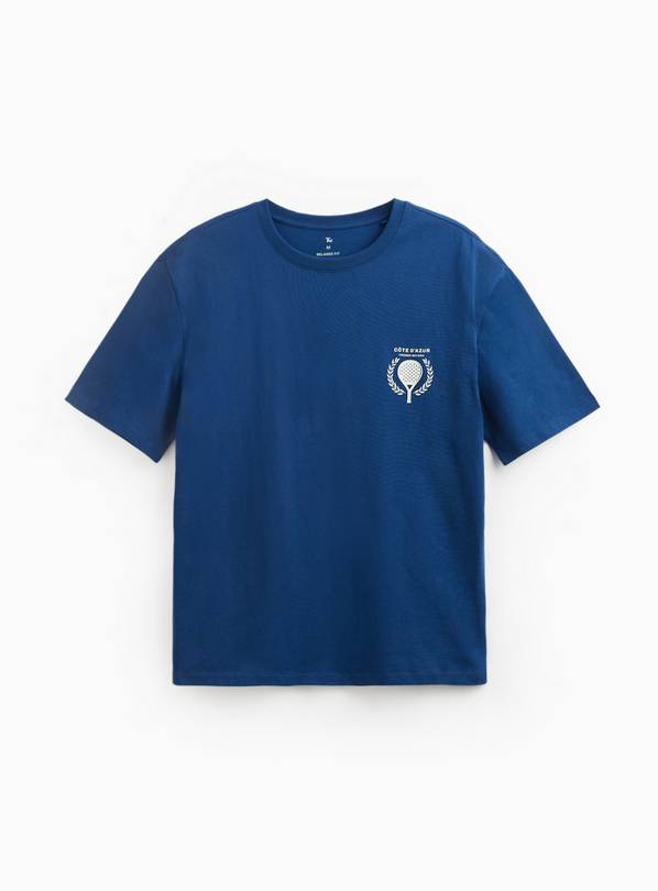 Navy Padel F&B Graphic Print T-Shirt S