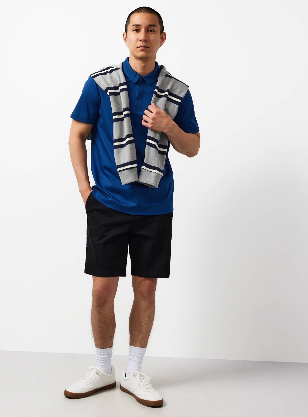 Blue Supima Cotton Polo Shirt M - Image 2