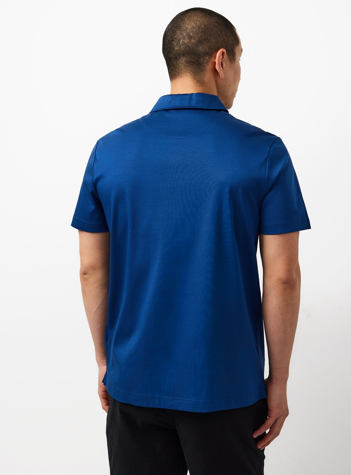 Blue Supima Cotton Polo Shirt M - Image 5 thumbnail