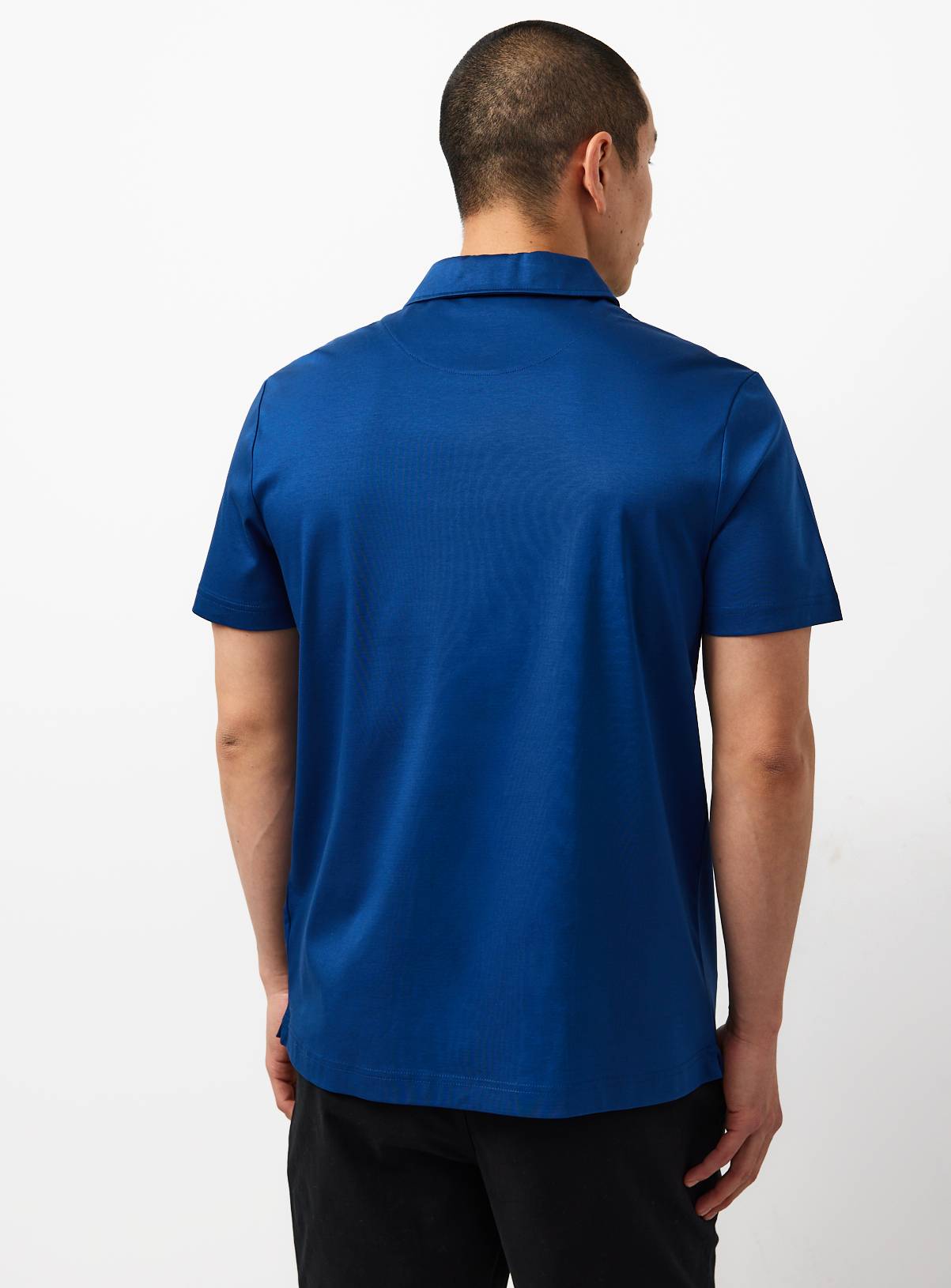 Blue Supima Cotton Polo Shirt M - Image 5