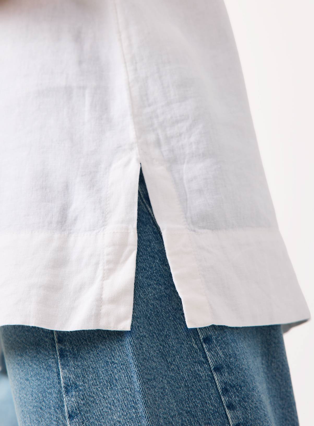 White Linen Blend Longline Sleeveless Shell Top 22 - Image 3