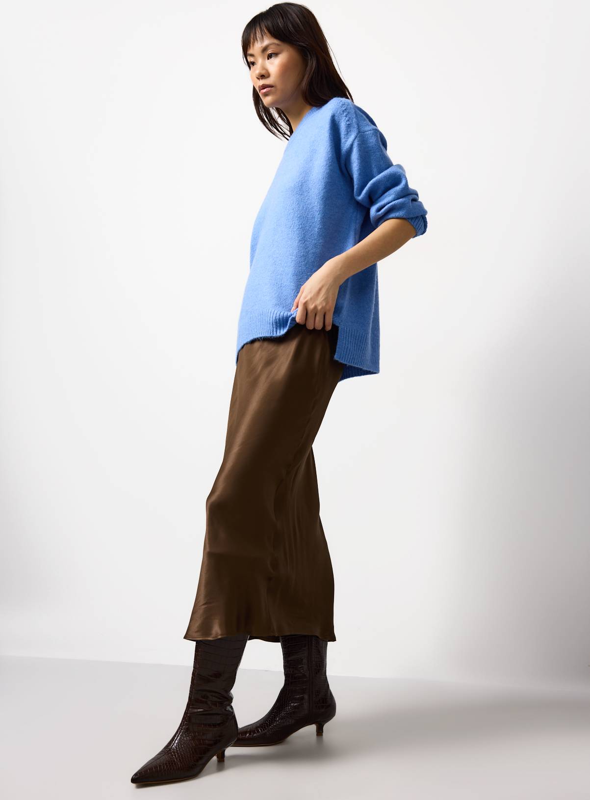 Brown Satin Midaxi Skirt 6 - Image 1