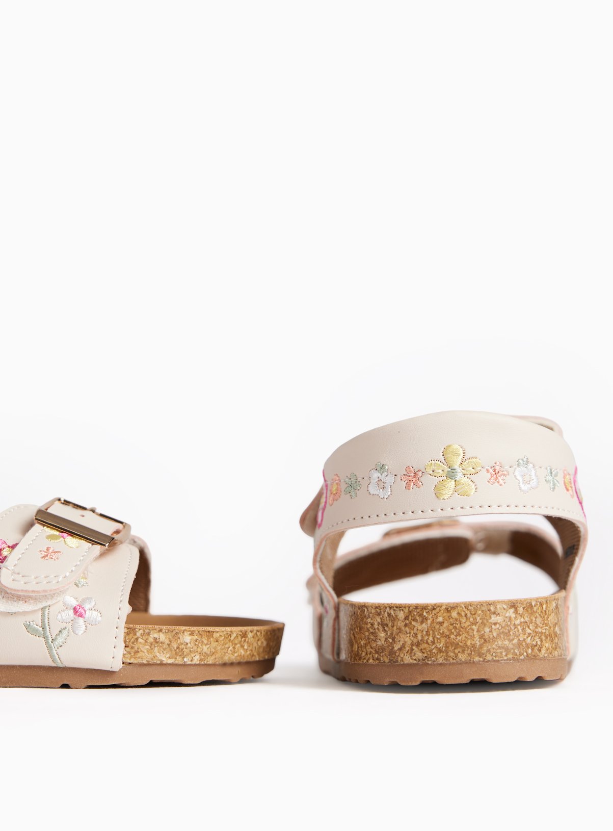 Pink Floral Embroidered Footbed Sandals 6 Infant - Image 3 thumbnail