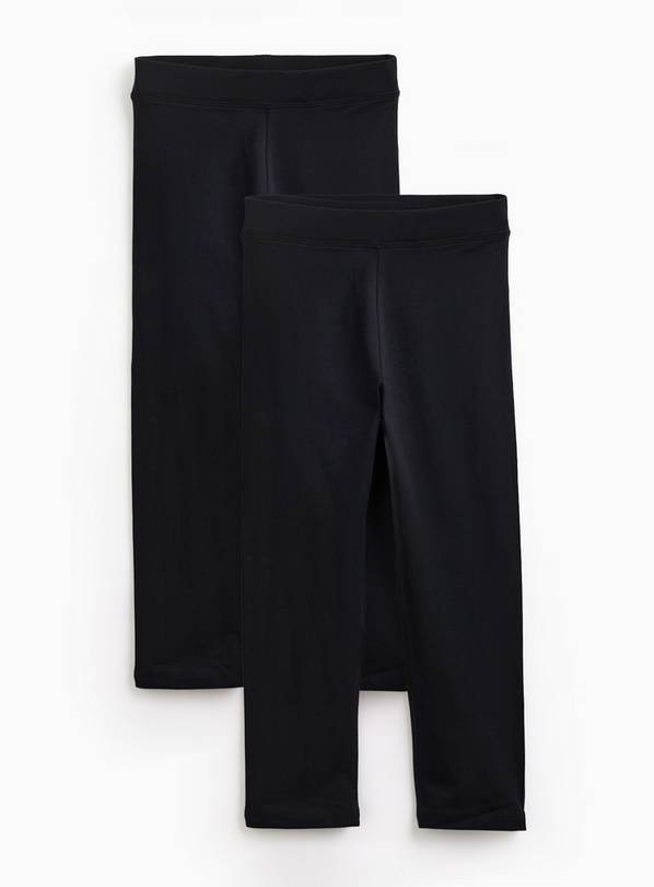 Black Cropped Leggings 2 Pack L