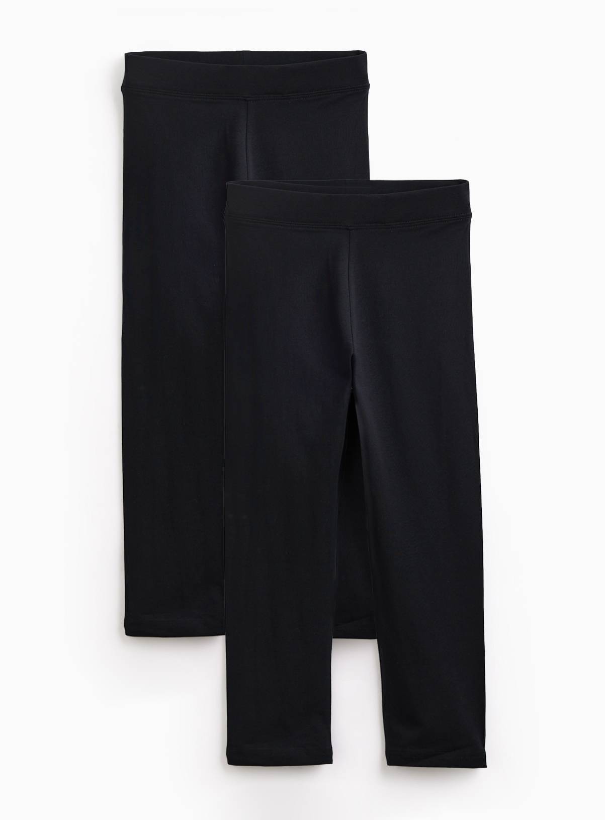 Black Cropped Leggings 2 Pack L - Image 1