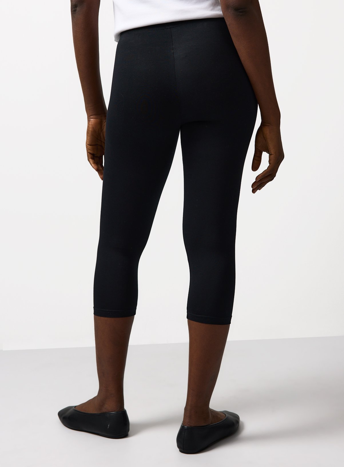 Black Cropped Leggings 2 Pack L - Image 6 thumbnail