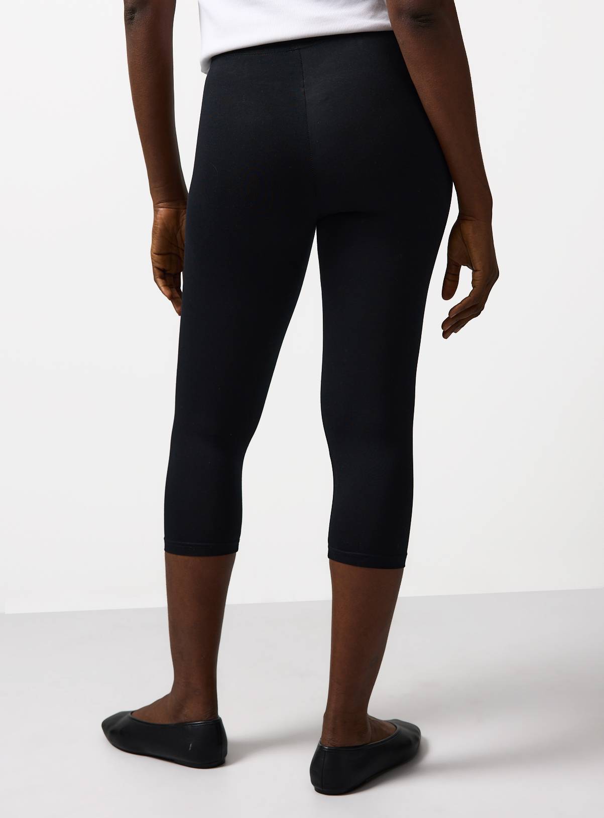 Black Cropped Leggings 2 Pack L - Image 6