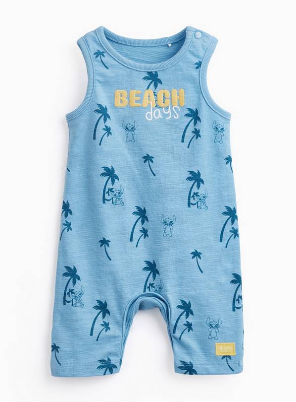 Blue Lilo & Stitch Print Sleeveless Romper 3-6 months