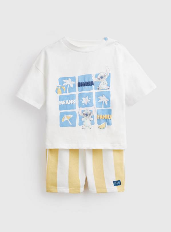 White Lilo & Stitch Graphic T-Shirt & Shorts Set 6-9 months