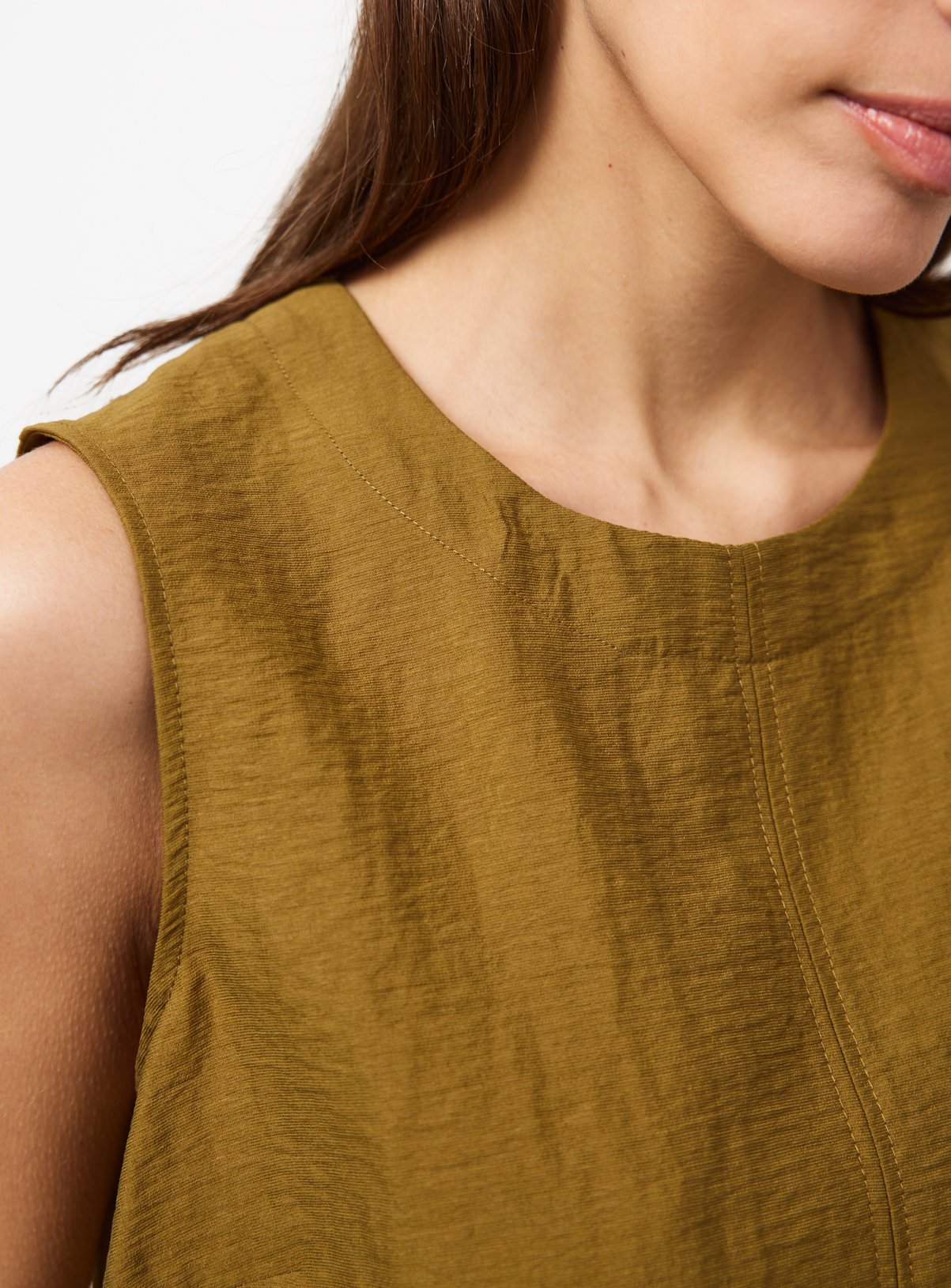 Khaki Sleeveless Shell Top 20 - Image 3 thumbnail