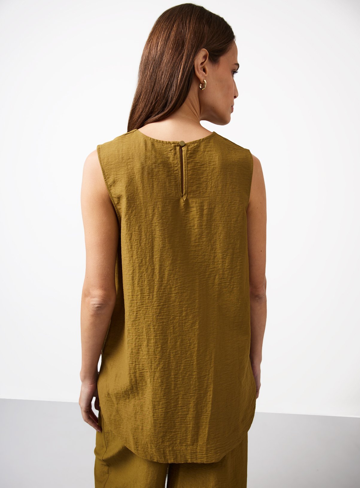 Khaki Sleeveless Shell Top 20 - Image 4 thumbnail