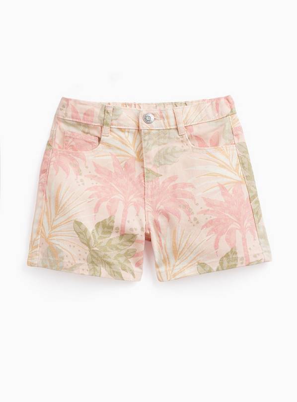 Pink Floral Print Denim Shorts 11 years