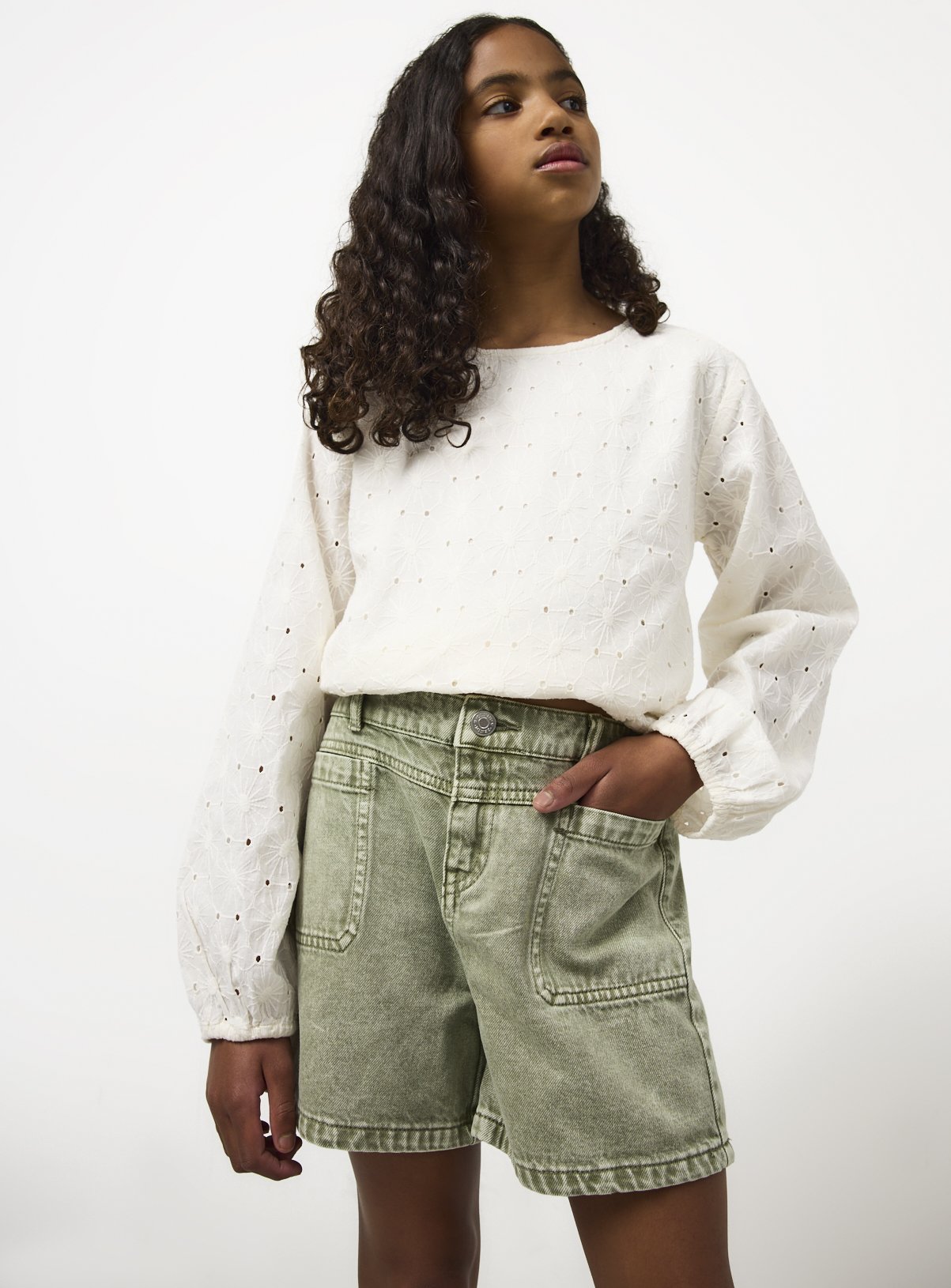 Khaki Denim Shorts 7 years - Image 1 thumbnail