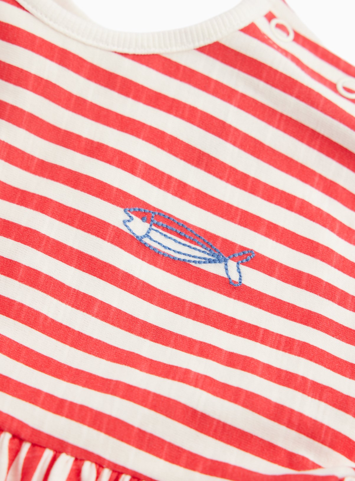 Red Stripe Print Short Sleeve Dress Up to 3 mths - Image 2 thumbnail