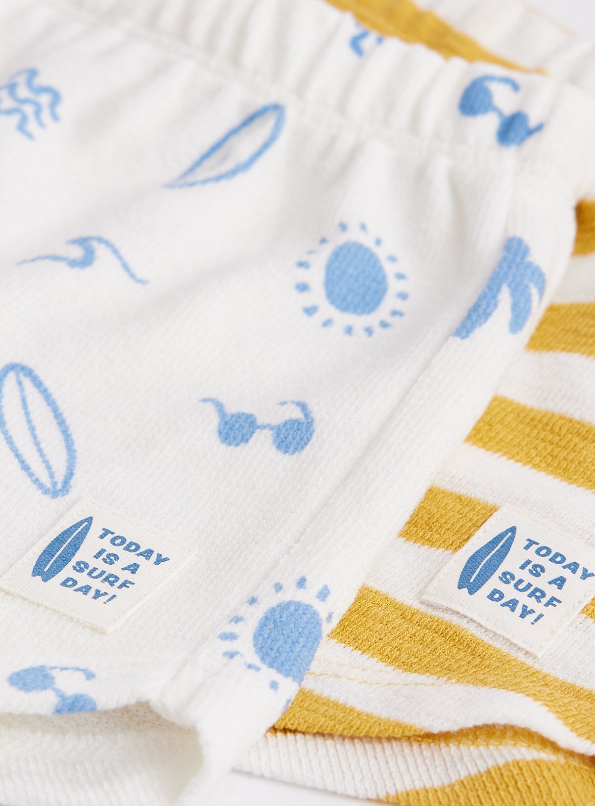 Blue & Yellow Print Shorts 5 Pack 18-24 months - Image 2 thumbnail