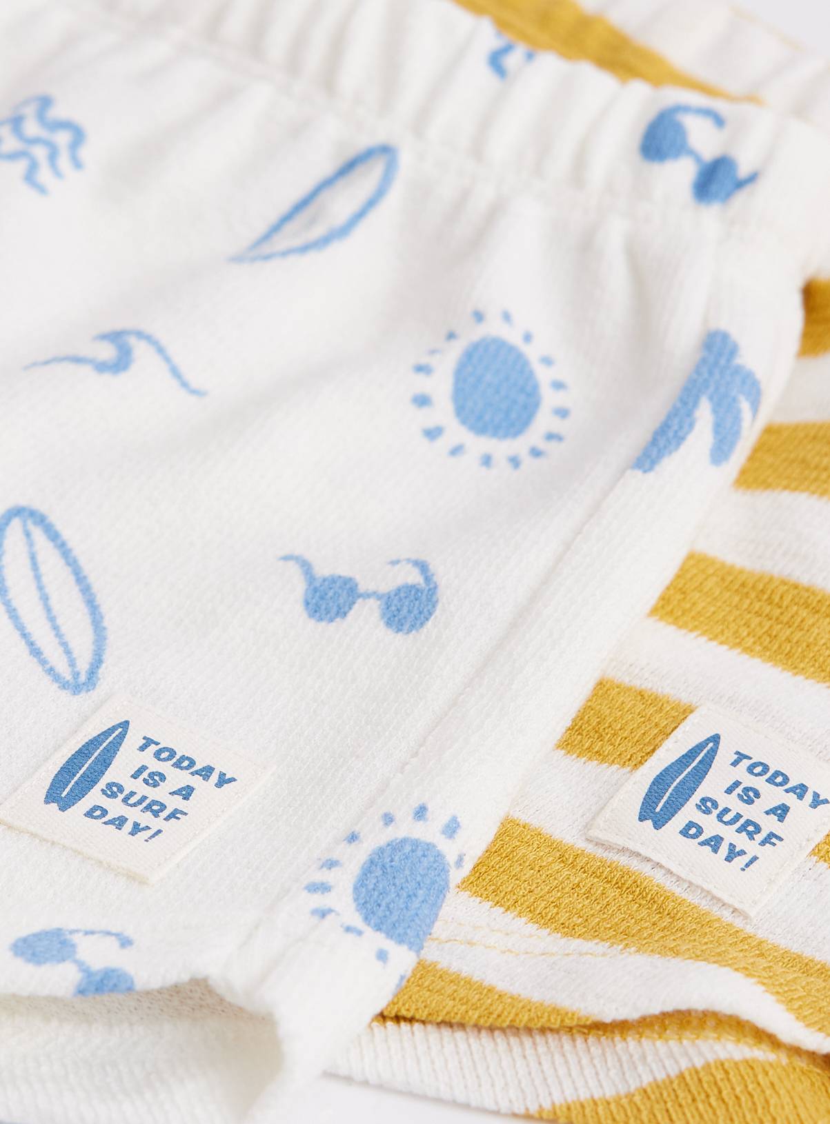 Blue & Yellow Print Shorts 5 Pack 18-24 months - Image 2