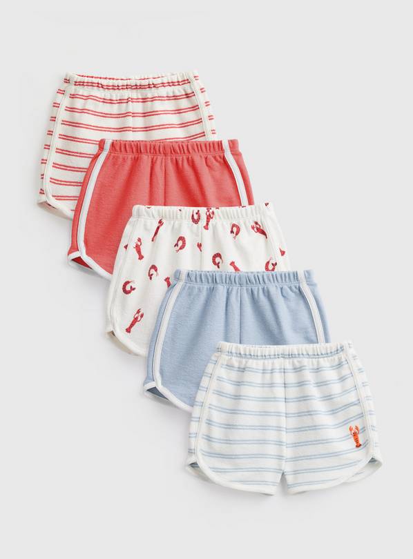 Lobster Print Retro Style Shorts 5 Pack Up to 3 mths