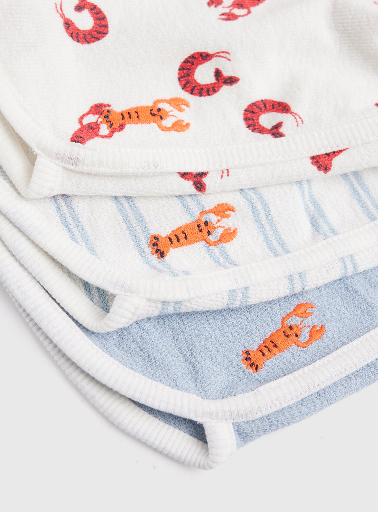 Lobster Print Retro Style Shorts 5 Pack Up to 3 mths - Image 2 thumbnail
