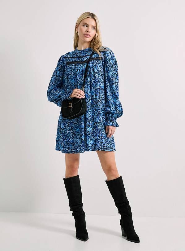 DOROTHY PERKINS Floral Lace Detail Printed Boho Mini Dress 14