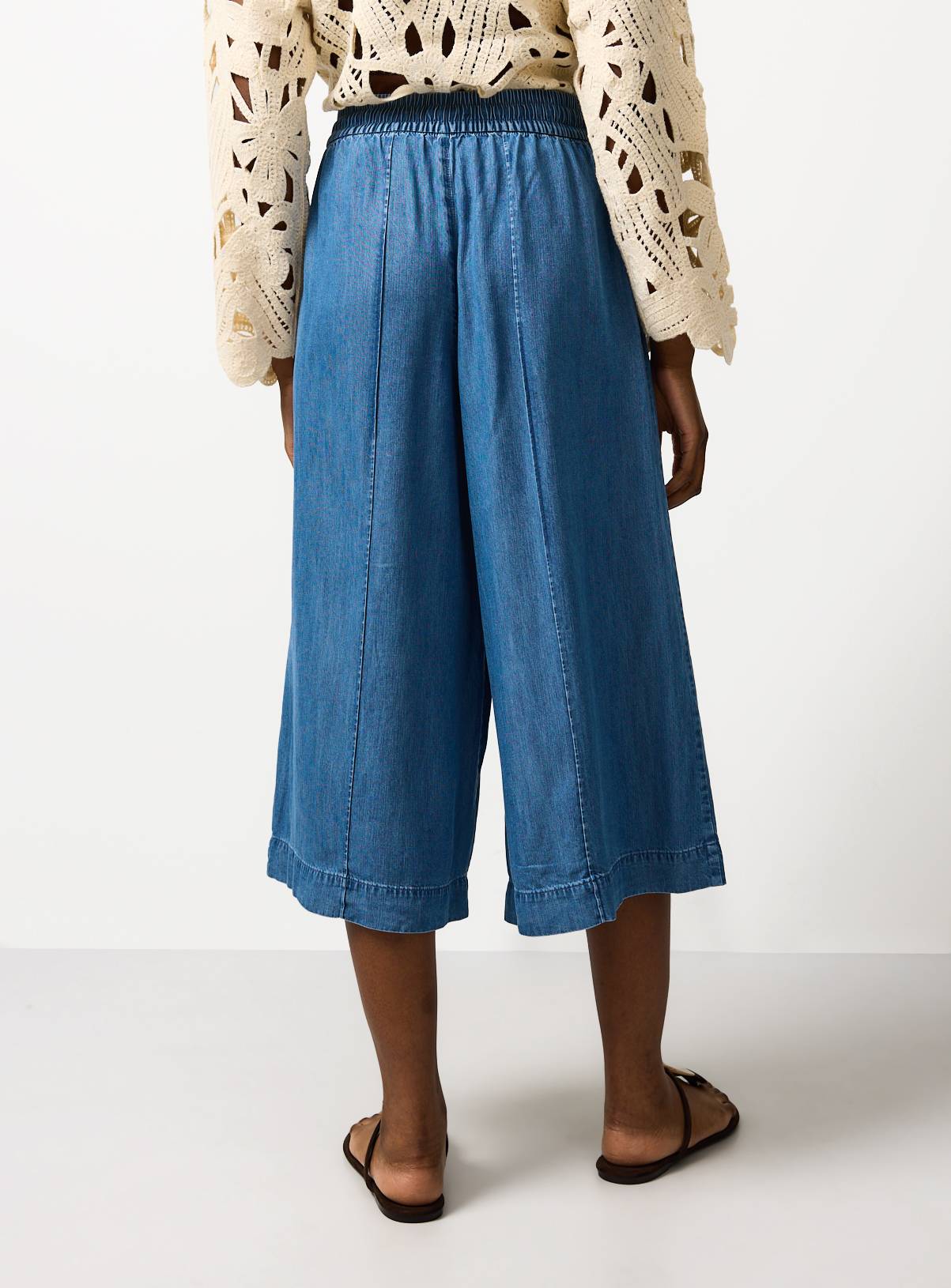 Blue Chambray Culotte Trousers 12 - Image 4