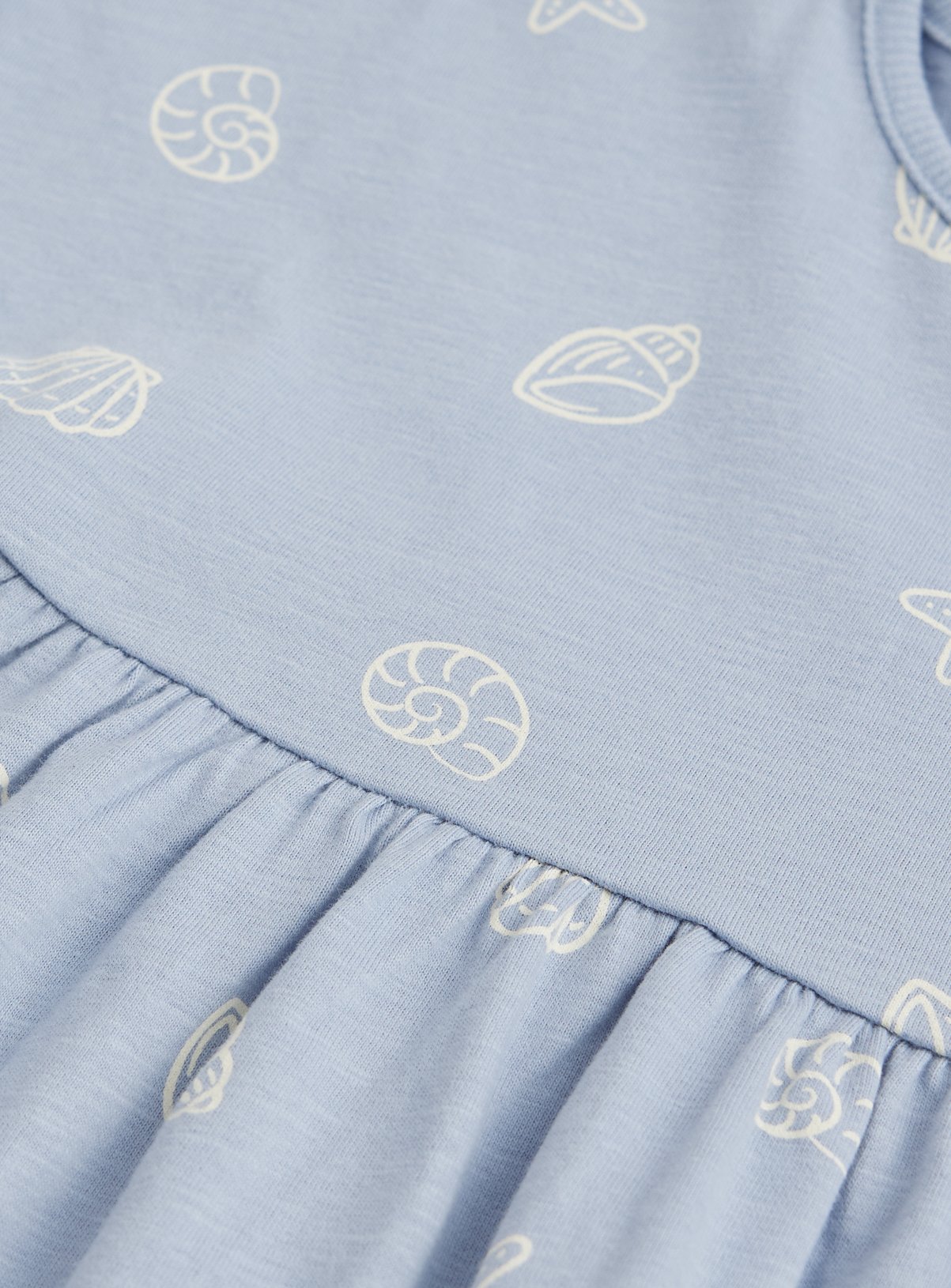 Blue Shell Print Short Sleeve Dress 12-18 months - Image 2 thumbnail