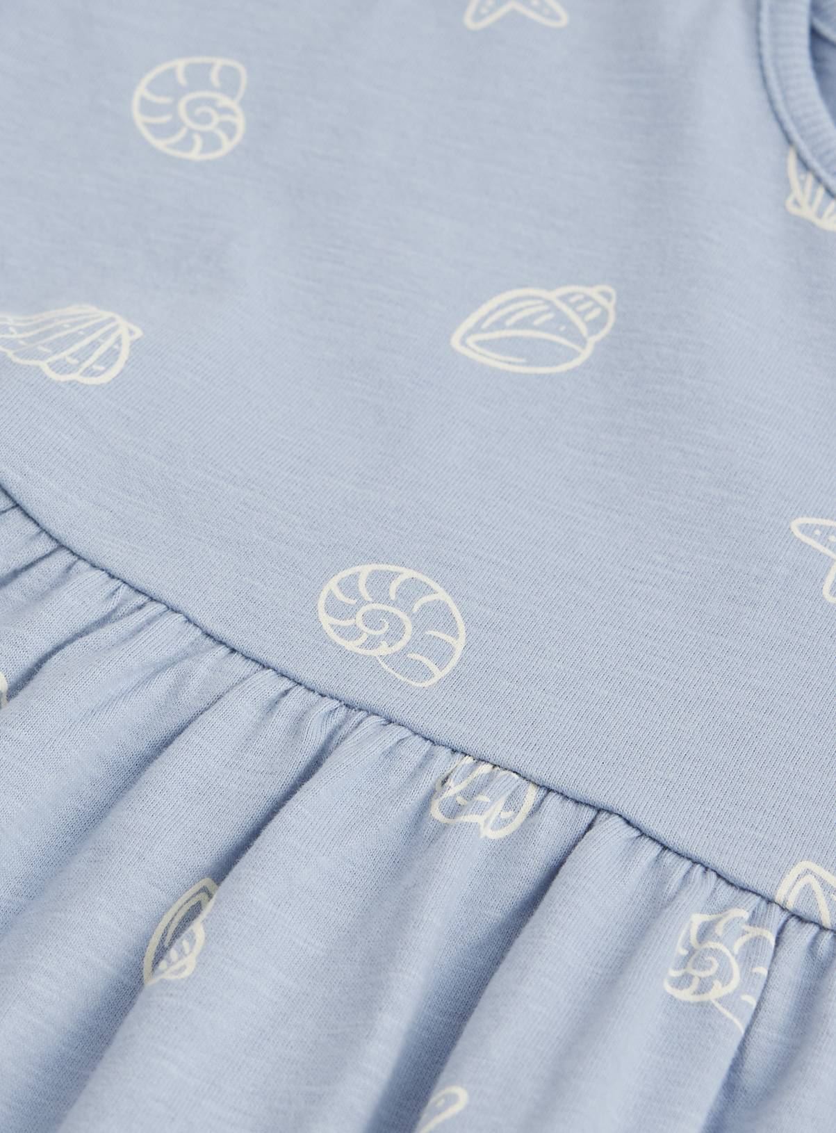 Blue Shell Print Short Sleeve Dress 12-18 months - Image 2