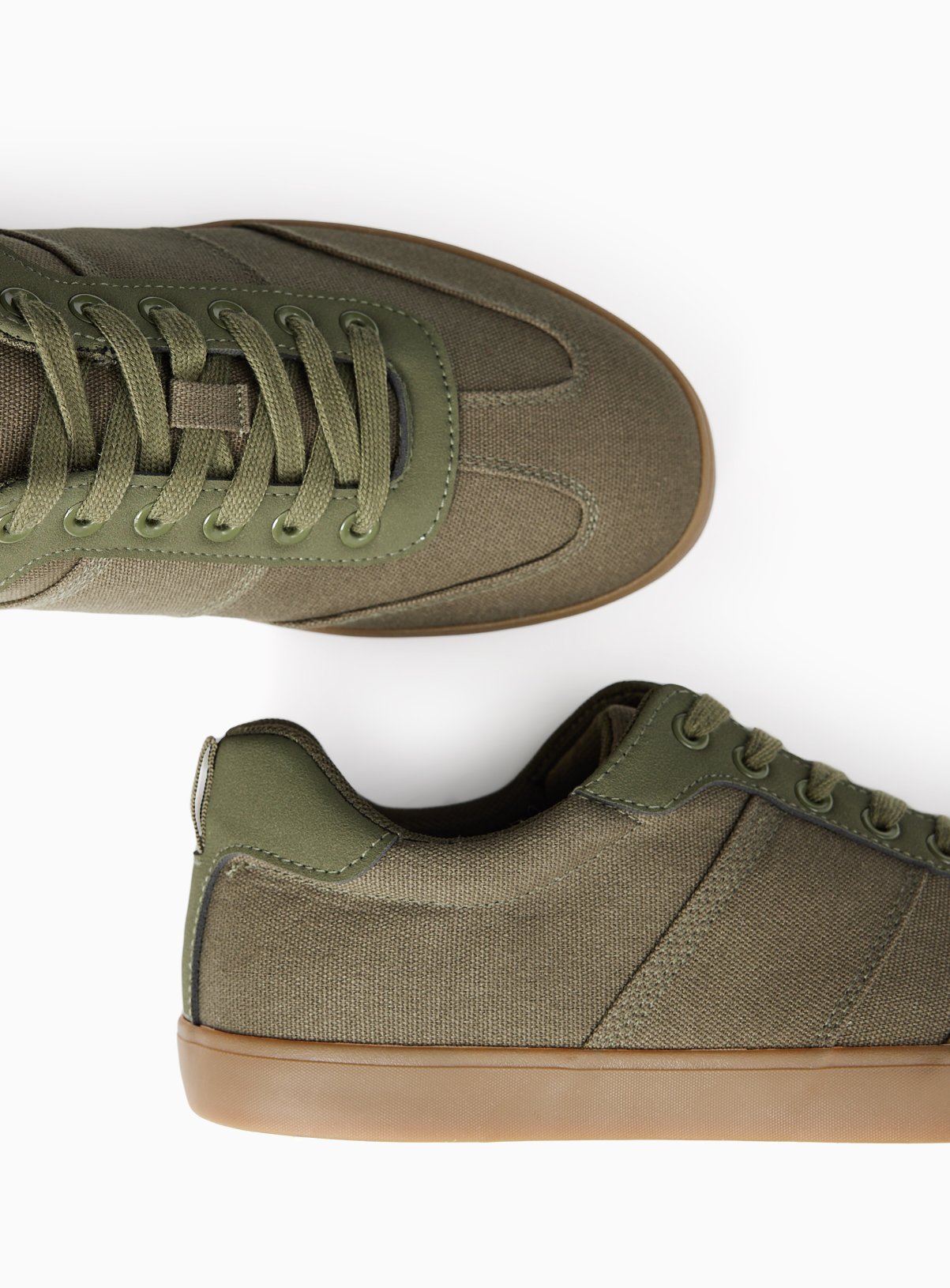 Khaki Canvas Trainers 9 - Image 1 thumbnail