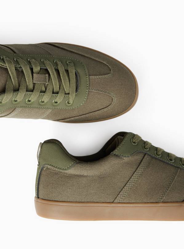 Khaki Canvas Trainers 9