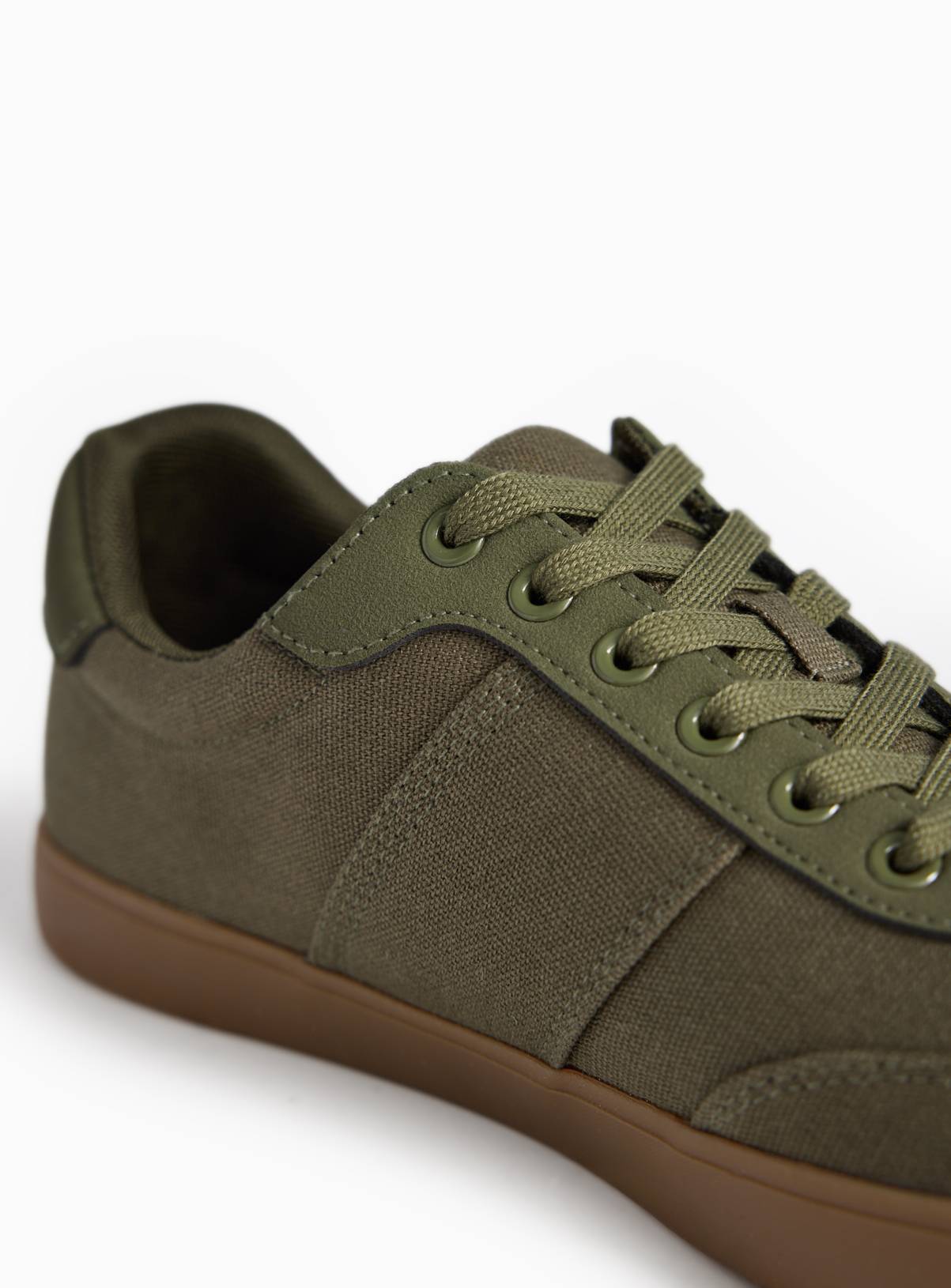 Khaki Canvas Trainers 9 - Image 2