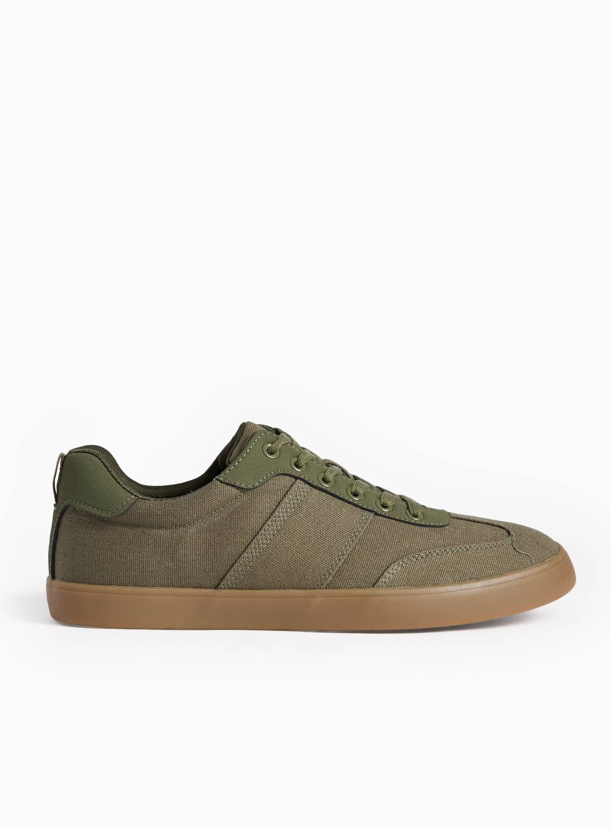Khaki Canvas Trainers 9 - Image 4