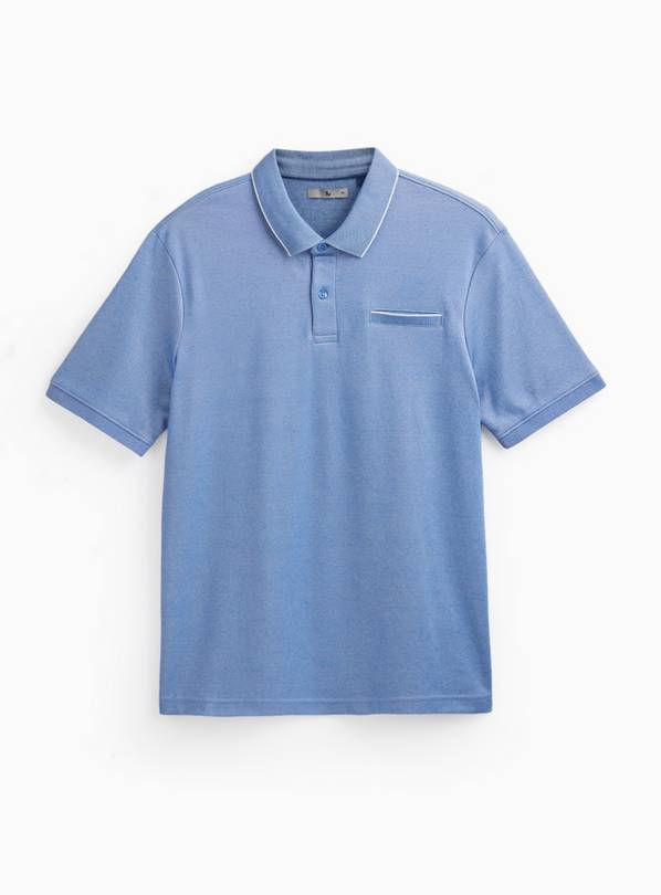 Blue Two Tone Polo Shirt XXXL