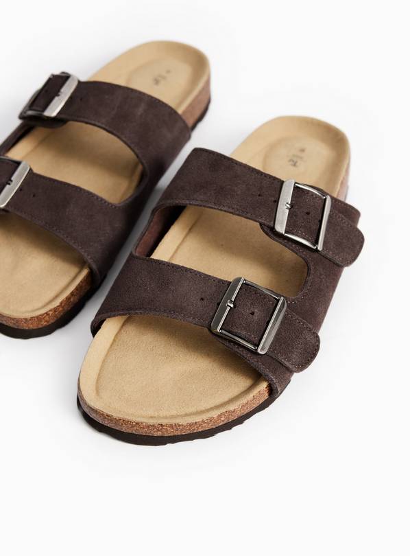 Brown Suede Footbed Sandals 12