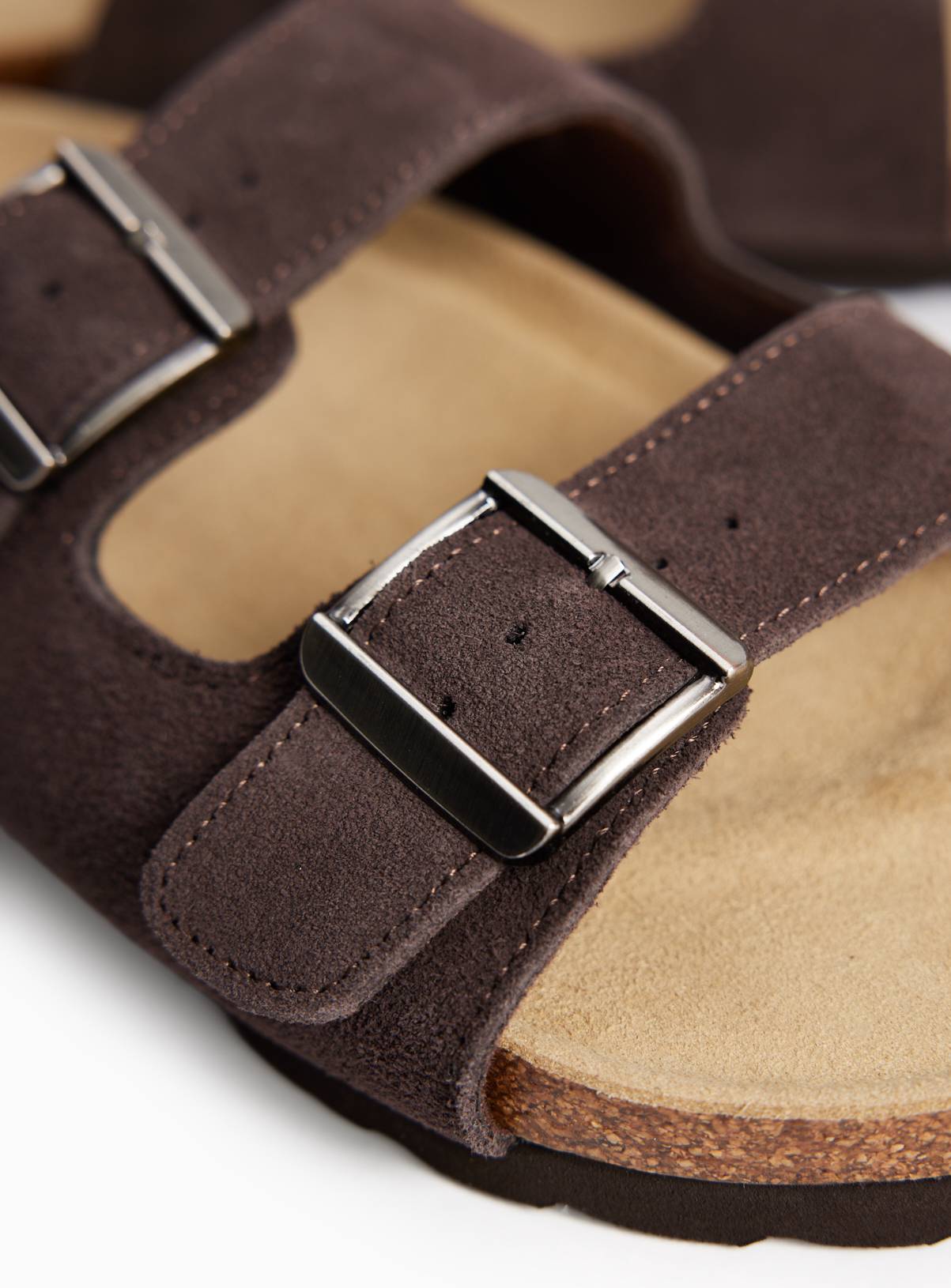 Brown Suede Footbed Sandals 8 - Image 2