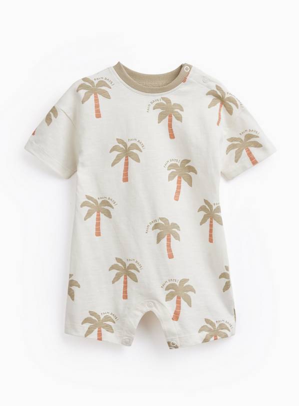 Cream Palm Tree Print Romper 12-18 months