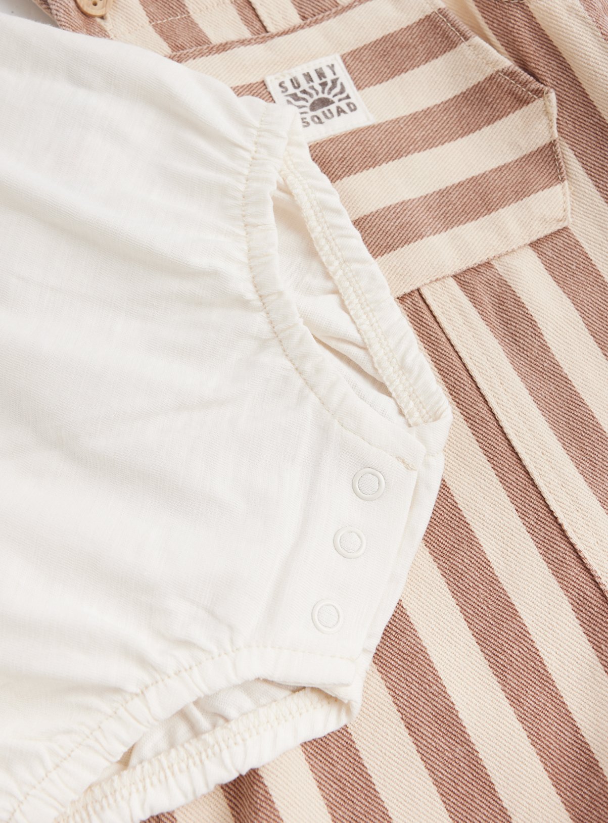 Brown Stripe Print Denim Dungarees & Bodysuit Set 3-6 months - Image 2 thumbnail