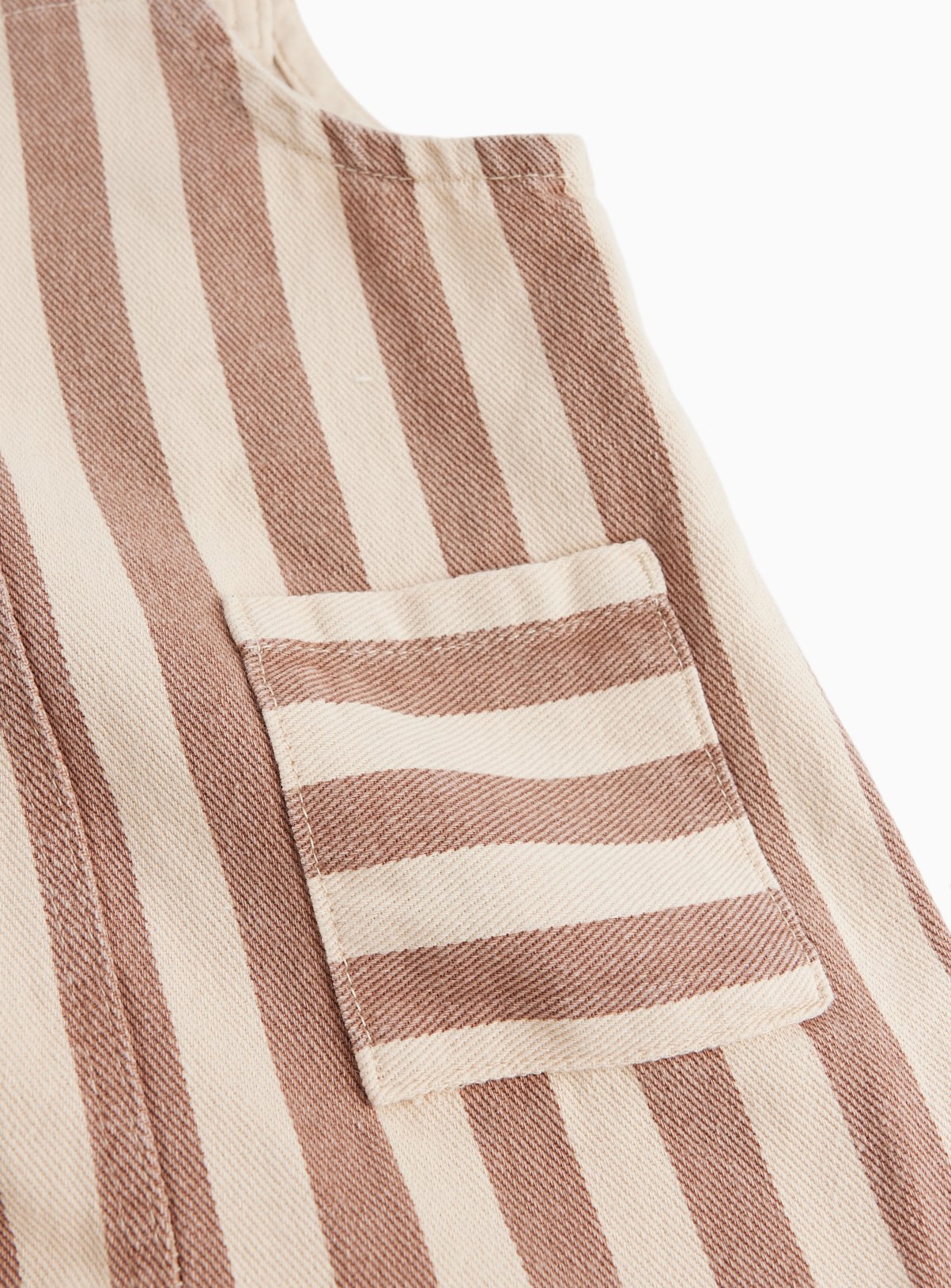 Brown Stripe Print Denim Dungarees & Bodysuit Set 3-6 months - Image 3 thumbnail
