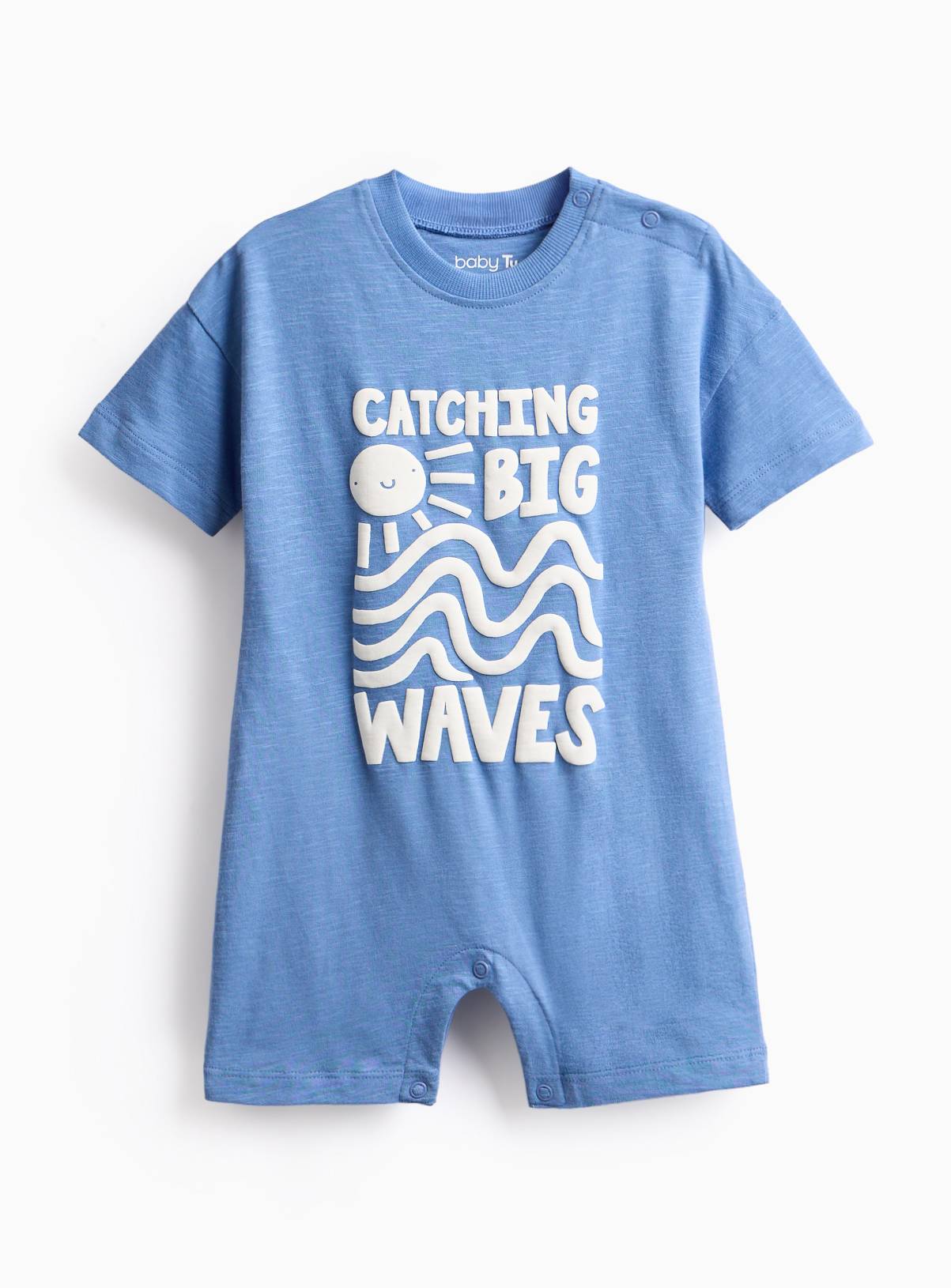 Blue Big Waves Graphic Romper 12-18 months - Image 1