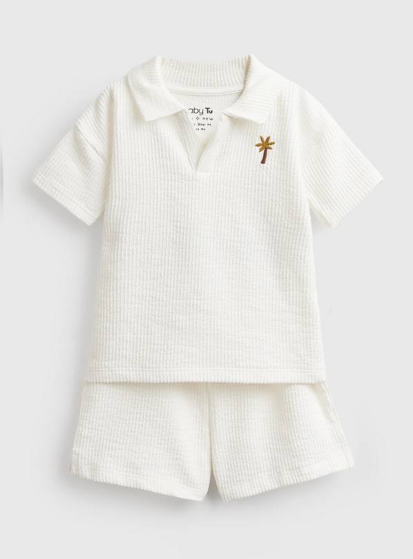 Cream Towelling Polo & Shorts Set 9-12 months