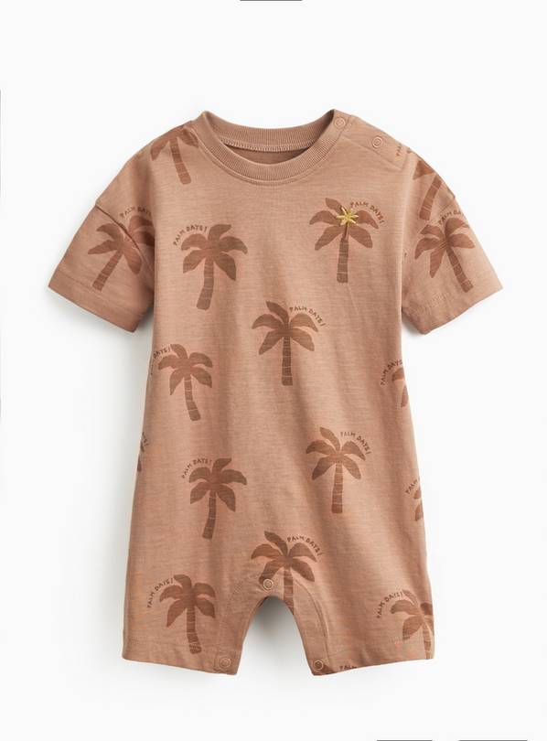 Brown Palm Print Romper 3-6 months