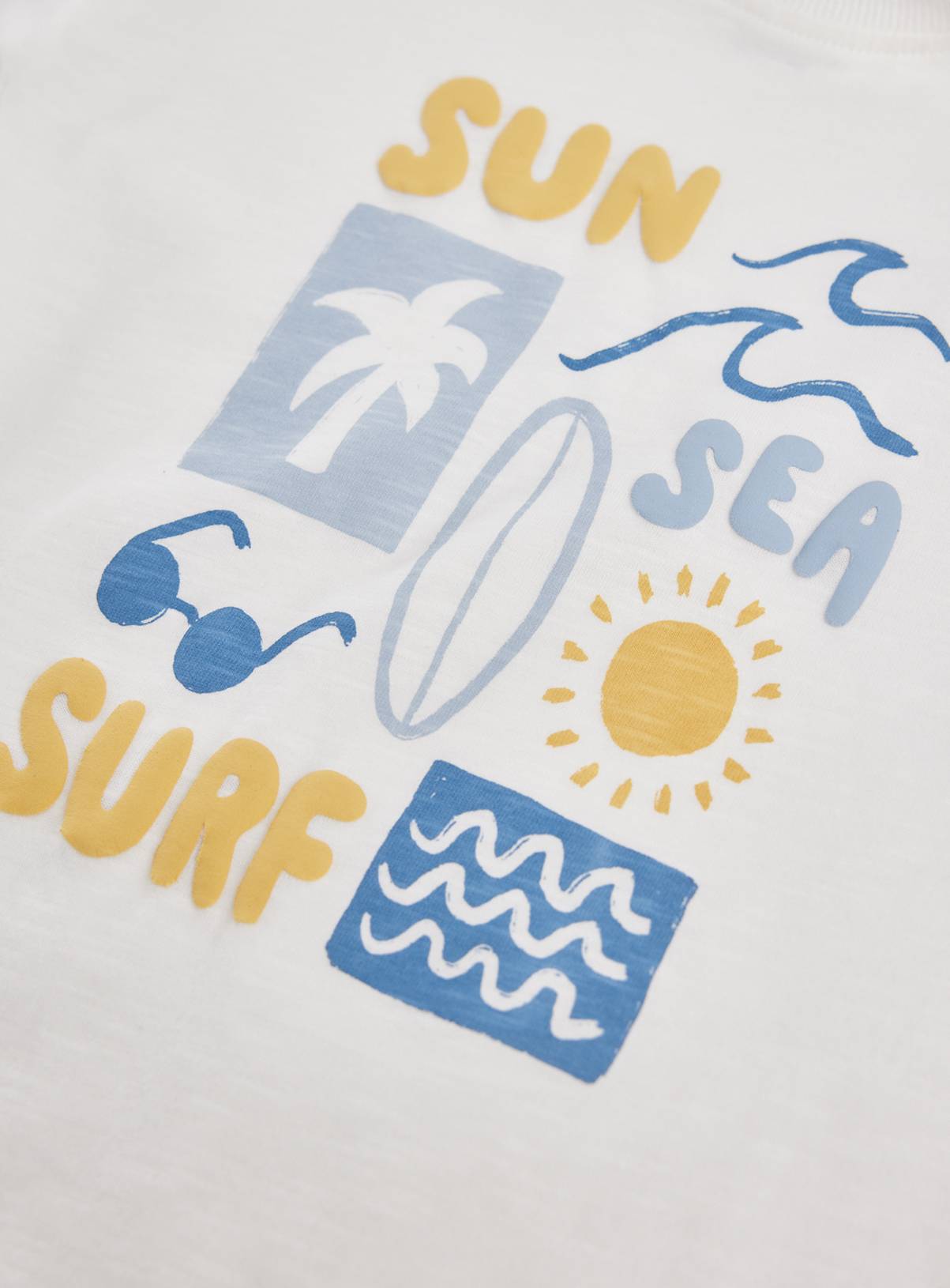 Cream 'Sun Sea Surf' Graphic Romper 6-9 months - Image 2