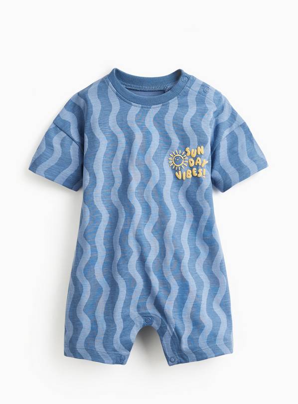 Blue Wave Print Romper 18-24 months