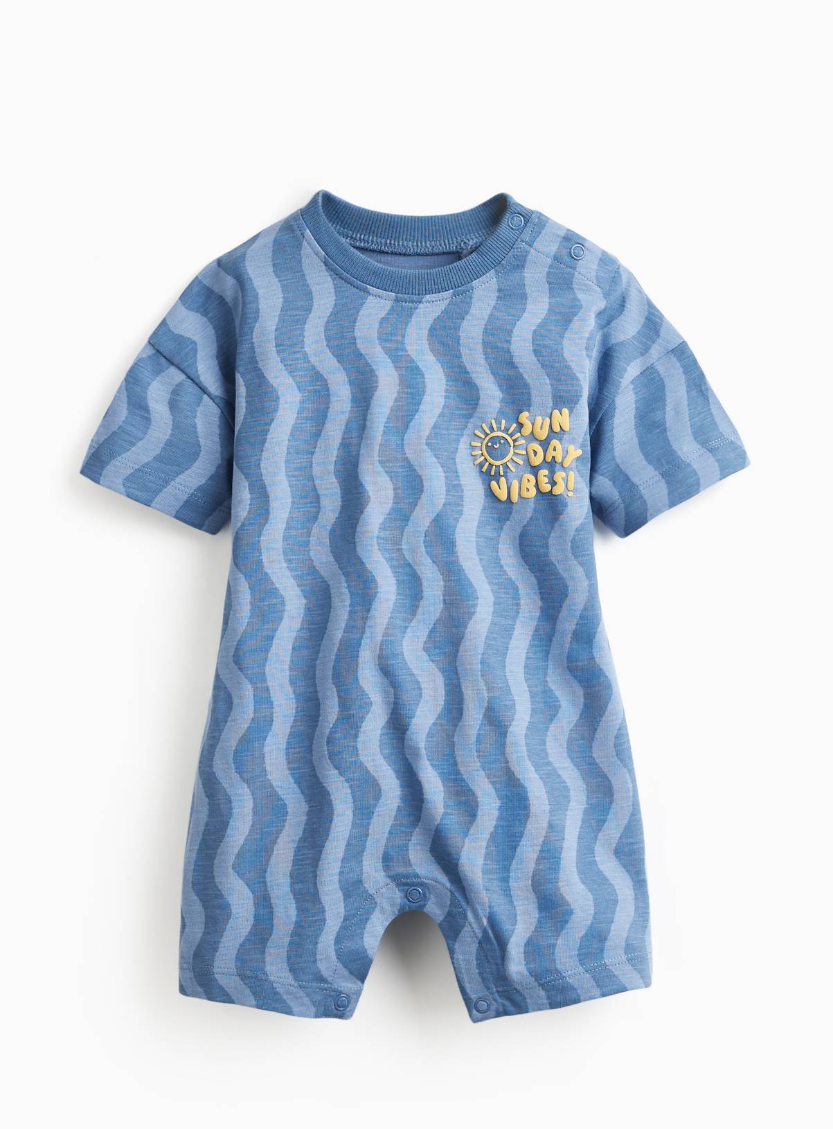 Blue Wave Print Romper Up to 3 mths - Image 1