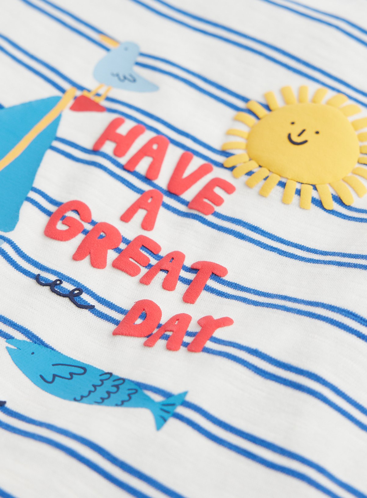 Blue Stripe Holiday Graphic Short Sleeve Romper 3-6 months - Image 2 thumbnail