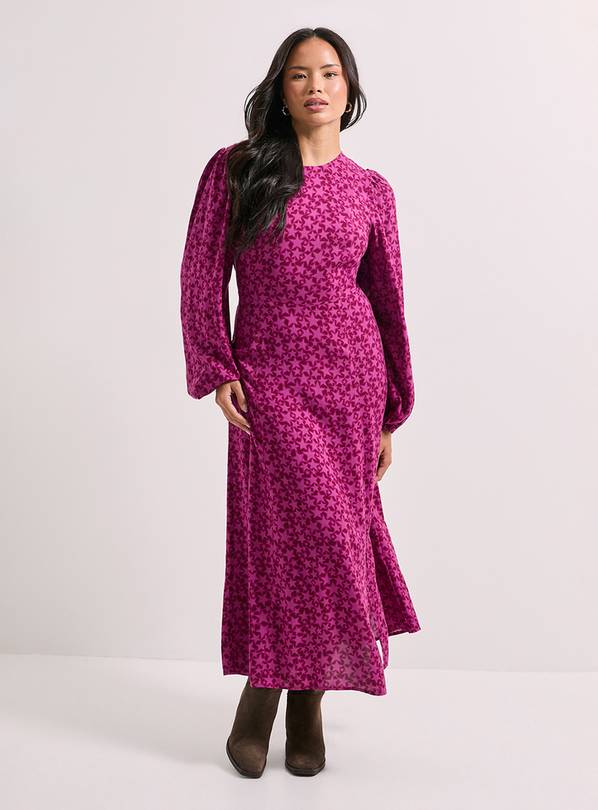 DOROTHY PERKINS Empire Seam Split Detail Printed Midi Dress 18