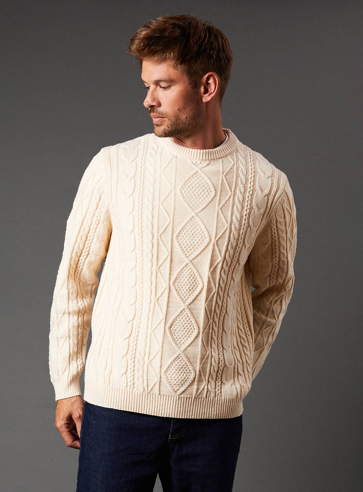 BURTON Cable Knit Crew Neck Jumper XL - Image 1