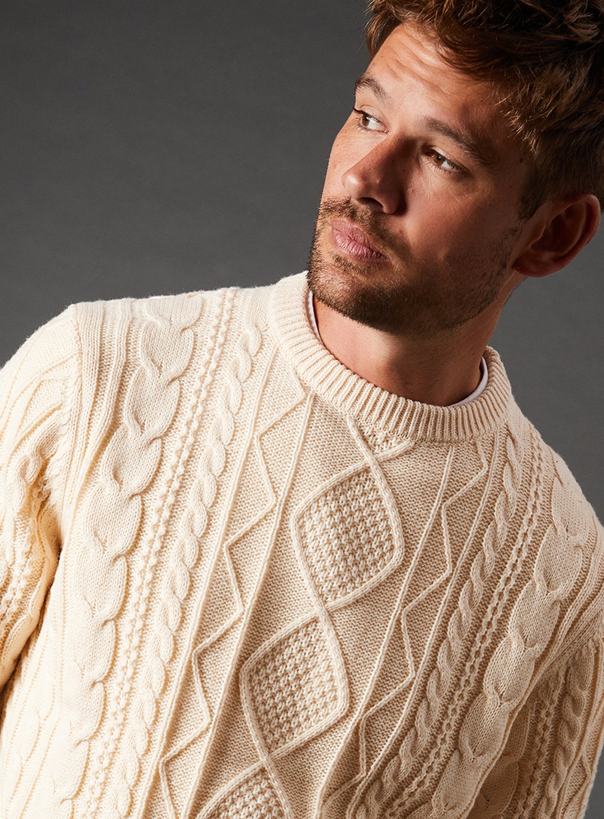 BURTON Cable Knit Crew Neck Jumper XL - Image 2 thumbnail