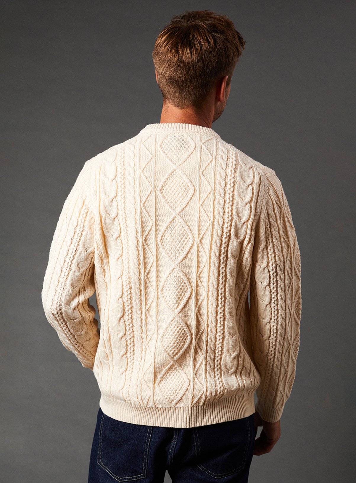 BURTON Cable Knit Crew Neck Jumper XL - Image 3 thumbnail