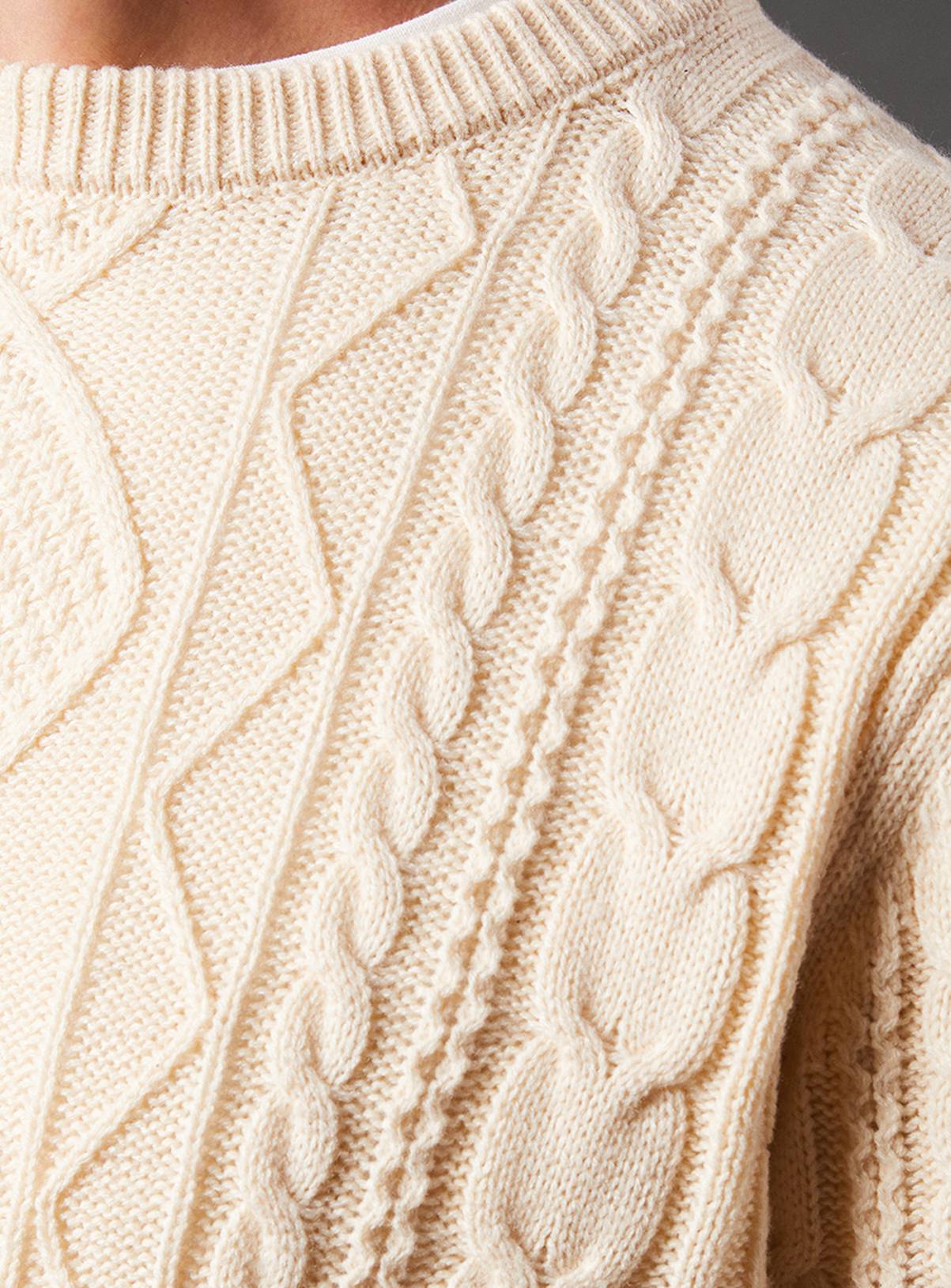 BURTON Cable Knit Crew Neck Jumper XL - Image 5
